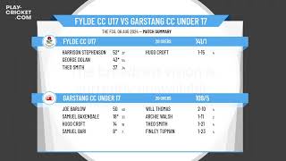 Fylde CC U17 v Garstang CC Under 17 [upl. by Erasmus]