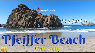 Pfeiffer Beach  Keyhole Arch full walk in Big Sur CA in 4K [upl. by Musser]