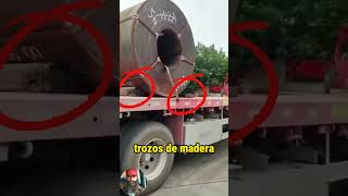 Usó un alambre para asegurar un rollo de acero trucks trailers camioneros camiones camion [upl. by Justine]