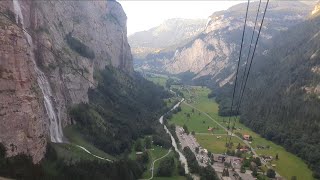 Cable car ride from Gimmelwald to Stechelberg [upl. by Iseabal]