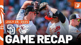 Padres vs Orioles Game Recap 72824  MLB Highlights  Baltimore Orioles [upl. by Nylahsoj]