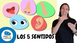 LOS 5 SENTIDOS  APRENDE CON LENGUA DE SIGNOS  Happy Learning 👂👃👀👅✋ [upl. by Broida]