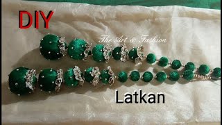 Fabric Latkan Making For Mehndi Function  DIY Designer Long Latkan At Home  Lehenga Blouse Kurti [upl. by Arik]