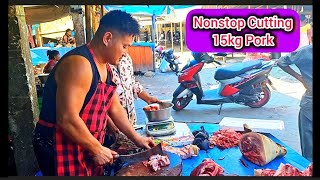 Unique Pork Meat Cutting amp Chops by Myself15kg Meat Nonstop CuttingBest PorkPig Cutting video [upl. by Sadoff]