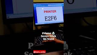 Printer 🖨️ Secret Trick Ms Word computer trick msword shortcutkeys symbol computercourses [upl. by Birchard]