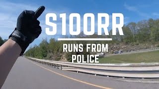 BMW s1000rr runs from cops Almost gets Caught EPIC Gets away too [upl. by Leunad]