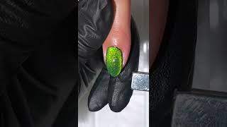 Gelish Cat Eye Magnet Reflections  Green Lights Only ✨ [upl. by Annaeed]