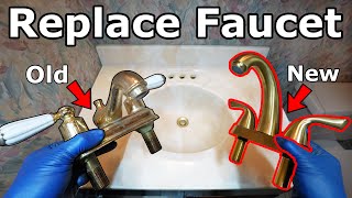 DIY How to Replace and Install a Bathroom Sink Faucet [upl. by Kean]