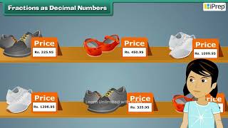 Fractions as Decimal Numbers  Tenths and Hundredths  Math  Class 5th  iPrep [upl. by Aicnetroh925]