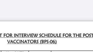 interview date announced Post vaccinators bps 6 [upl. by Biel]