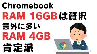 ChromebookにRAM16GBは贅沢？ 意外にもRAM 4GBで十分満足している肯定派が多い事実 【Chromebookラジオ】 [upl. by Oramlub]