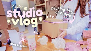 Packing orders for my customers after a big launch 📦 Small business Studio Vlog [upl. by Tryck]