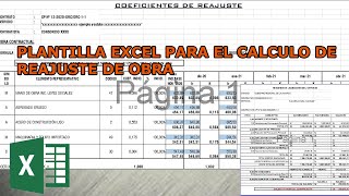 CÁLCULO DE REAJUSTE PARA VALORIZACIÓN YO LIQUDACIÓN DE OBRA PLANTILLA EXCEL [upl. by Allimac]