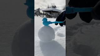 Do you like snow Bowl made snowball perfect 👍❄️🐥 snow ice snowman satisfying icerunner [upl. by Howlond]