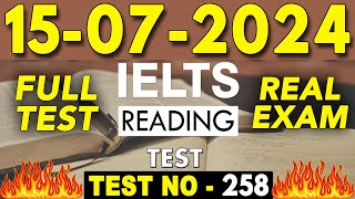 IELTS Reading Test 2024 with Answers  15072024  Test No  258 [upl. by Naryt454]