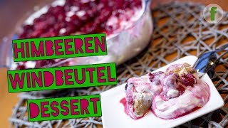 Nachtisch mit Himbeeren und Windbeutel  Dessert mit Quark  Nachspeise REZEPTE  lecker [upl. by Yeldnarb256]