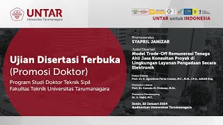 Sidang Promosi Doktor Teknik Sipil Untar  Syapril  Senin 22 Januari 2024 [upl. by Ahsemak819]