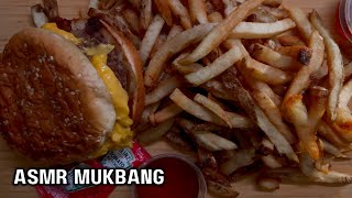 ASMR FIVE GUYS DOUBLE BACON CHEESEBURGER amp FRIES MUKBANG EATING SOUNDS [upl. by Oryaj975]