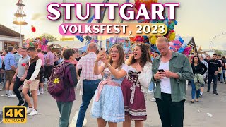 Amazing Cannstatter Volksfest 2023 🍻  Stuttgart Oktoberfest Tour in 4k [upl. by Selrac869]