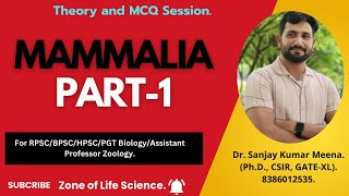 Mammalia Part1RPSCMPPSCBPSCHPSCBSCMSCNEETNVSKVS PGT Biology amp Assistant Professor Zoology [upl. by Dhiman]