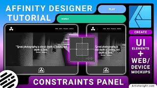 Affinity Designer Tutorial  UI and Website Mockups Using Constraints [upl. by Omsare]