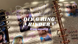 diy 6 ring binder ∥ how i made a 6 ring binder journal from scratch [upl. by Jinny]