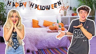 Surprising My GIRLFRIEND With A New HALLOWEEN BEDROOM Makeover CUTE REACTION🎃 Jentzen Ramirez [upl. by Ayocat]