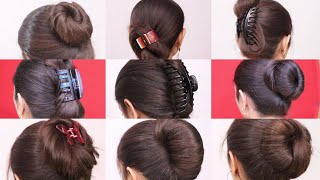 Cute simple hair style girl everyday  self hair style girl for long hair  big claw clip hairstyles [upl. by Tennes]