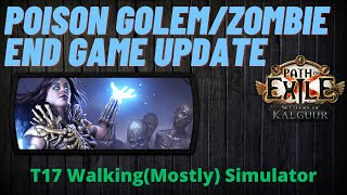 T17 Farming Poison Golem Zombie Necromancer League Start Build Update  PoE 325  Walking Simulator [upl. by Nolyat873]