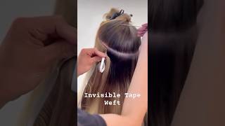 Invisible Tape Weft Installation tapeinhair hairweave hairextension tapehairextensions [upl. by Thanos]