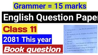 Class 11 English Question Paper 2024  Model Question 2081  Grammer [upl. by Sille86]