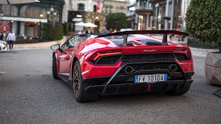 Lamborghini Huracan Performante Spyder  Accelerations amp Driving in Monaco [upl. by Buote]