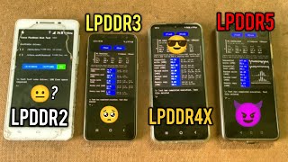 LPDDR2 Vs LPDDR3 Vs LPDDR4x Vs LPDDR5 RAM Speed Test⚡ [upl. by Julietta966]