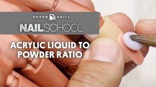 YN NAIL SCHOOL  ACRYLIC LIQUID TO POWDER RATIO [upl. by Zeph]