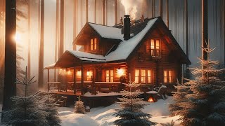 OffGrid Home in Forest in Winter  Log Cabin [upl. by Myles692]