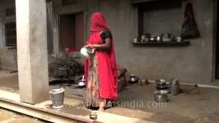 Women cook wearing ghungat or veils  Rajasthani village of Sonkhaliya [upl. by Eelrihs]