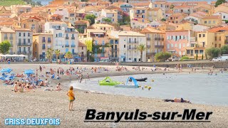 BanyulssurMer  Plage Centrale  Côte Vermeille  Port  PyrénéesOrientales  Occitanie  France [upl. by Nanny]