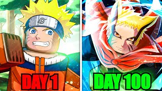 Spending 100 Days As NARUTO UZUMAKI In Shinobi Life 2 [upl. by Etat]