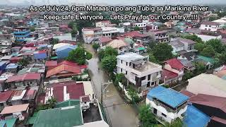 Pasig Taytay Cainta Marikina Floodway Drone shot effect of Typhoon Carina and Southwest moonsoon [upl. by Eerrehc943]