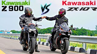 Kawasaki ZX10R 2022 VS Kawasaki Z900 2022  Drag Race🔥😱 Be Ready For Goosebumps😌 [upl. by Mihsah]