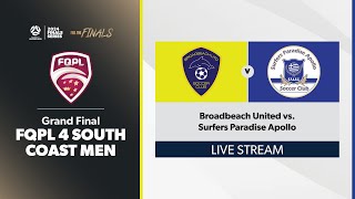 FQPL 4 South Coast Men Grand Final  Broadbeach United vs Surfers Paradise Apollo [upl. by Ahsoj]