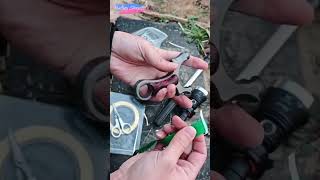 How to install rubber bands to slingshot quickly hunting slingshot huntingchannel diy shorts [upl. by Nadaha]