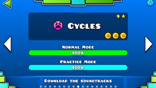 Geometry Dash  quotCyclesquot 100 Complete [upl. by Elleinahc]