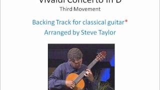 Vivaldi Concerto In D Major 3rd Movement Backing Track For Classical Guitar [upl. by Eniamej]