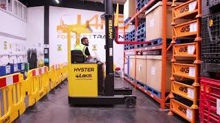 Reach Truck Training  How to Destack at Eye Level  4KS Forklift Training [upl. by Allenotna90]