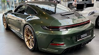 Porsche 992 GT3 Touring in PTS Oak green  Walkaround [upl. by Siulegroj]