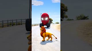 SPIDERMAN SAVED ELEPHANT FROM HIS SPIDEYCAR shortsfeed gta gta5 [upl. by Einahpts674]