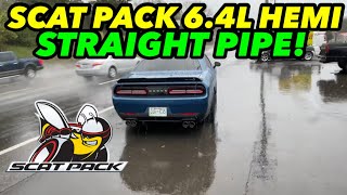 2021 Dodge Challenger Scat Pack 64L HEMI V8 Dual Exhaust w STRAIGHT PIPE [upl. by Marella]