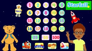 Preschool Learning Activity  Starfall Numbers 1 to 100 [upl. by Noicnecsa]