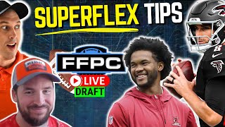 Our Top Superflex Best Ball Tips  Live Draft [upl. by Anotyal]